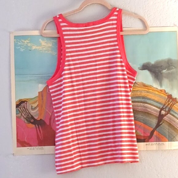 J. CREW Women's Pink & White Striped Sleeveless Tank Top Stretchy Size Small - Picture 5 of 5